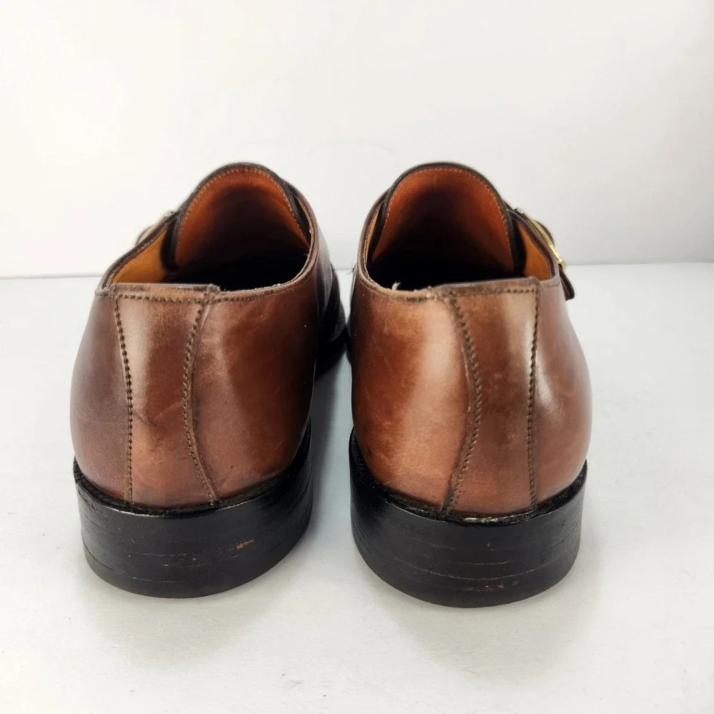Bowen Made In England Men's Dressy Brown Leather Shoes Size 6.5